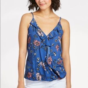 Braeve Meadow blue floral blouse tank top 3/$30